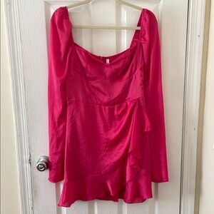 Elegant Pink Long Sleeve Dress